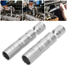 2 PCS 9/16" & 5/8" Spark Plug Socket Set 3/8" Drive 12-Point Swivel Removal Tool