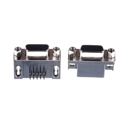 2PCS VGA DB15 15Pin D-SUB 3 Row Female Right Angle PCB Solder Cable Connecto _cn - Bild 4 von 6