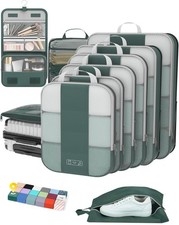 10 Set Compression Packing Cubes for Travel Essentials,Compressible Expandabl...