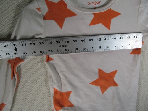 CAT & JACK Youth Girl's Size 10 White with Stars T-Shirt Long Sleeve - Picture 7 of 8