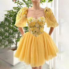 Colorful Flower Lace Short Wedding Dress Sweetheart With Detachable Half Sleeves