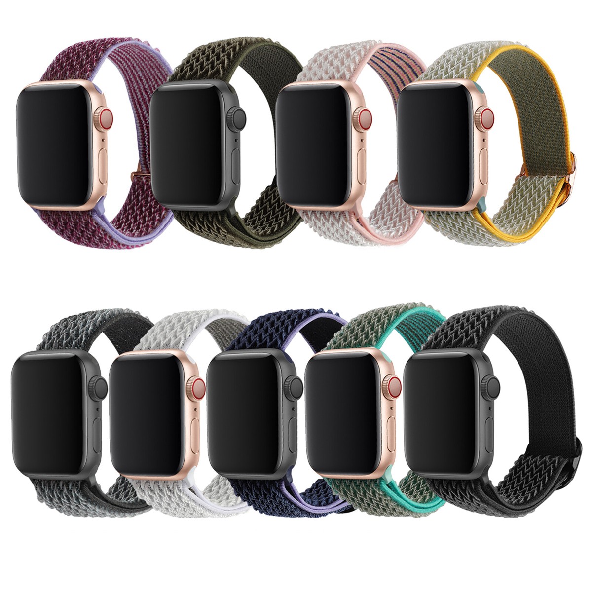 Fr Apple Watch 42/44/45/46/49/38/40/41mm Stretchy Nylon