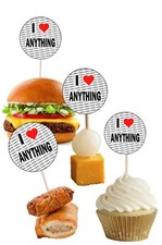 PERSONALISED PARTY CUPCAKE PICKS TOPPERS DECORATIONS - TV BAND HOBBY SPORT FOOD