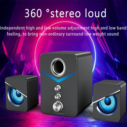 Wired Computer Speakers System Stereo Bass Subwoofer LED For Desktop Laptop PC - Picture 4 of 12
