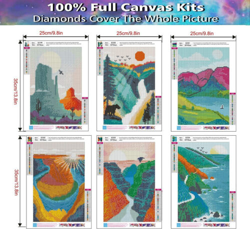 DIY Diamond Painting Set BERGLANDSCHAFTEN für Erwachsene Kinder 25x35cm 6er Pack - Bild 2 von 9