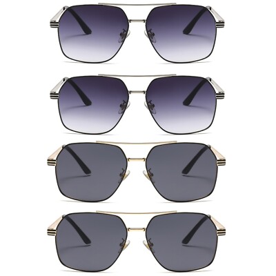 4 Pack Retro Oversized Aviator Sunglasses with UV400 Protection Amazon.com: IKUVNA 4 Pieces Retro Square Aviator Sunglasses  main image 2
