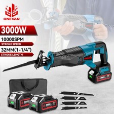 Cordless Reciprocating Saw Tool 18V 2 Battery with Charger & 4 Blade For Makita
