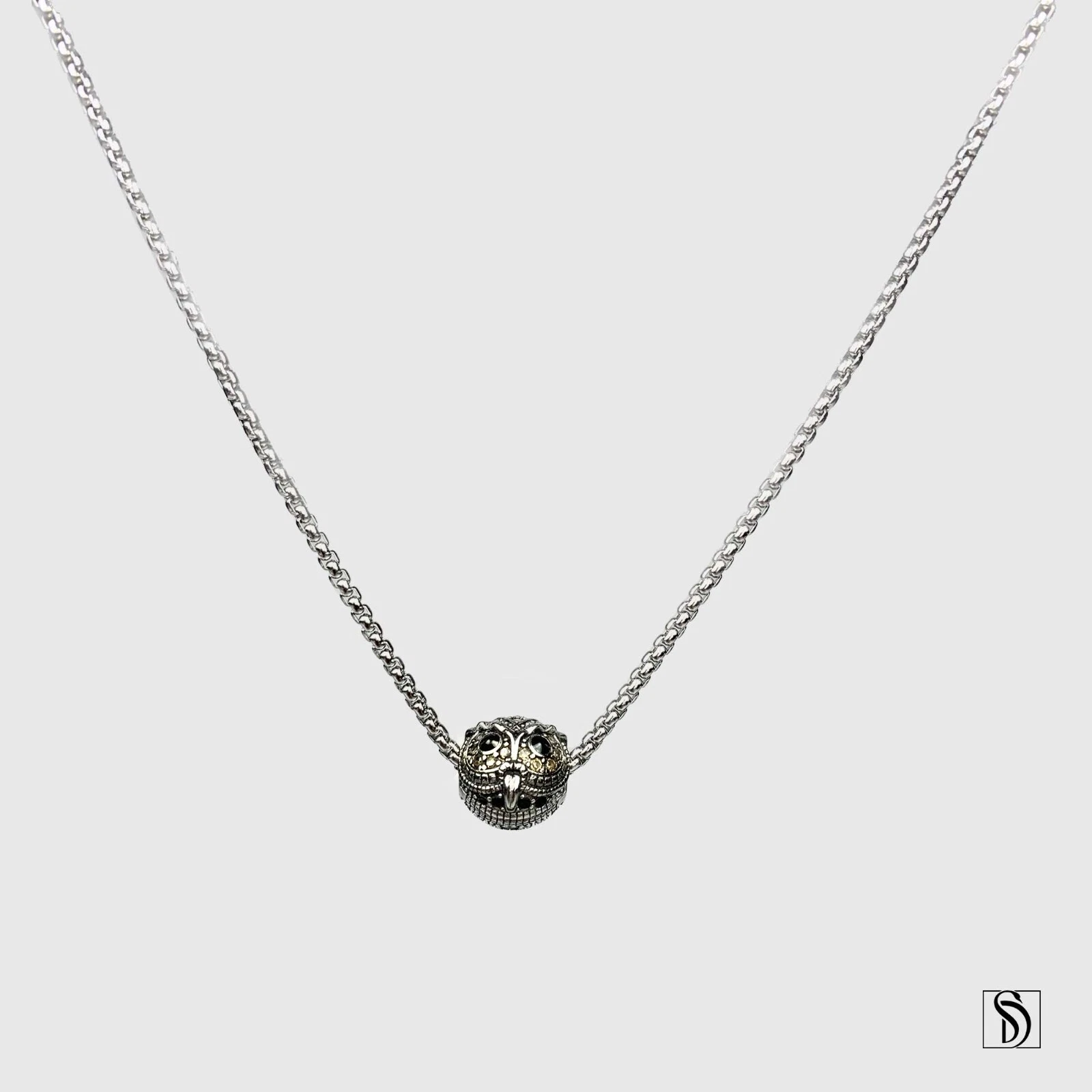 Collier charme hibou de sagesse pierre précieuse   charme pierre de zircon argent sterling premium