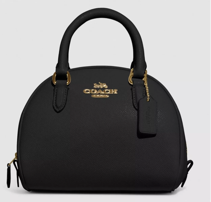 NWT Coach CA202 Sydney Satchel in Pebble Leather - Black (IMBLK