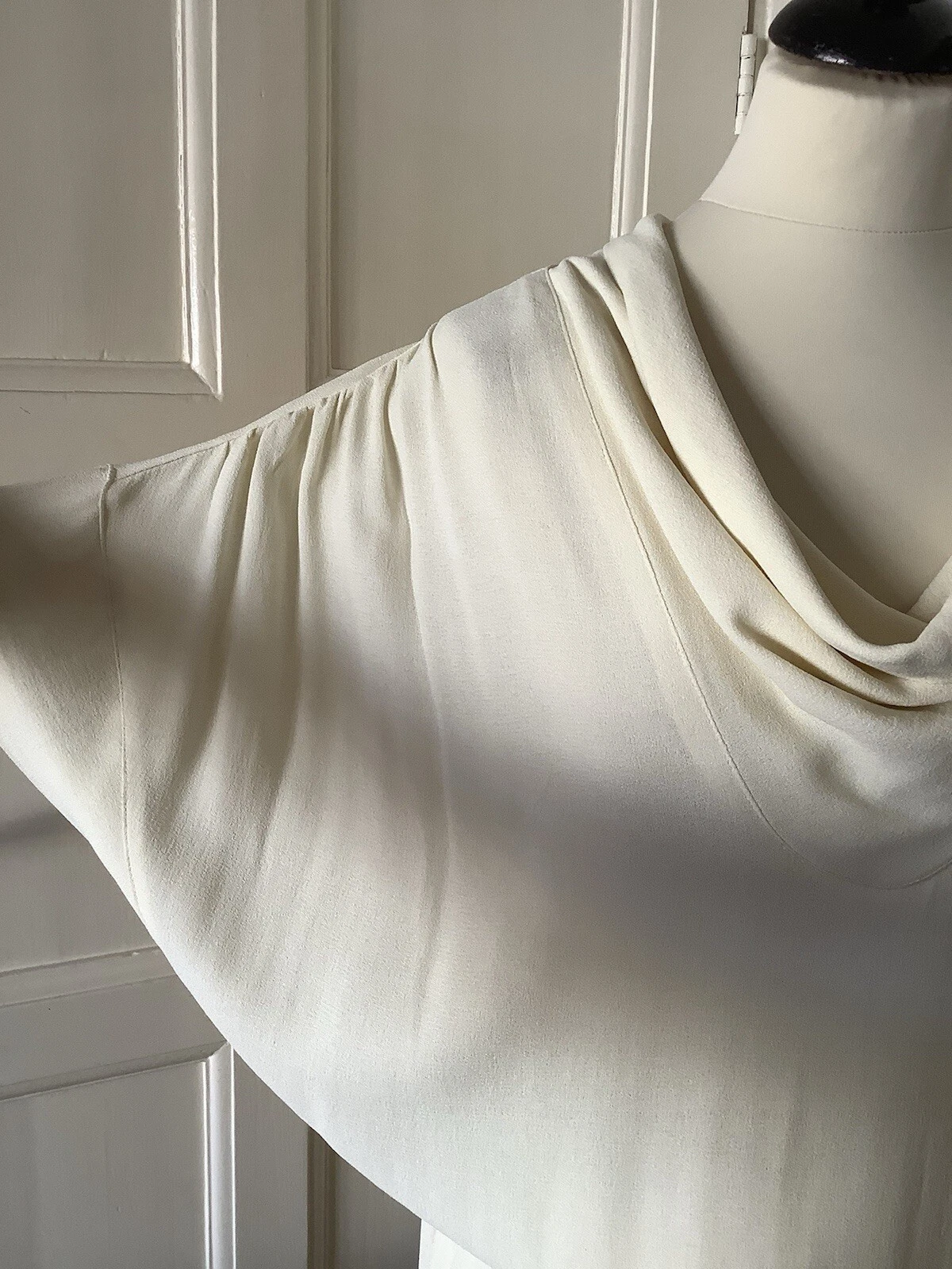 OFF WHITE ABITO LUNGO MAXI ECRÙ AVORIO BIANCO SPORCO VINTAGE ANNI 60 70 UNICO RARO UNICO S M