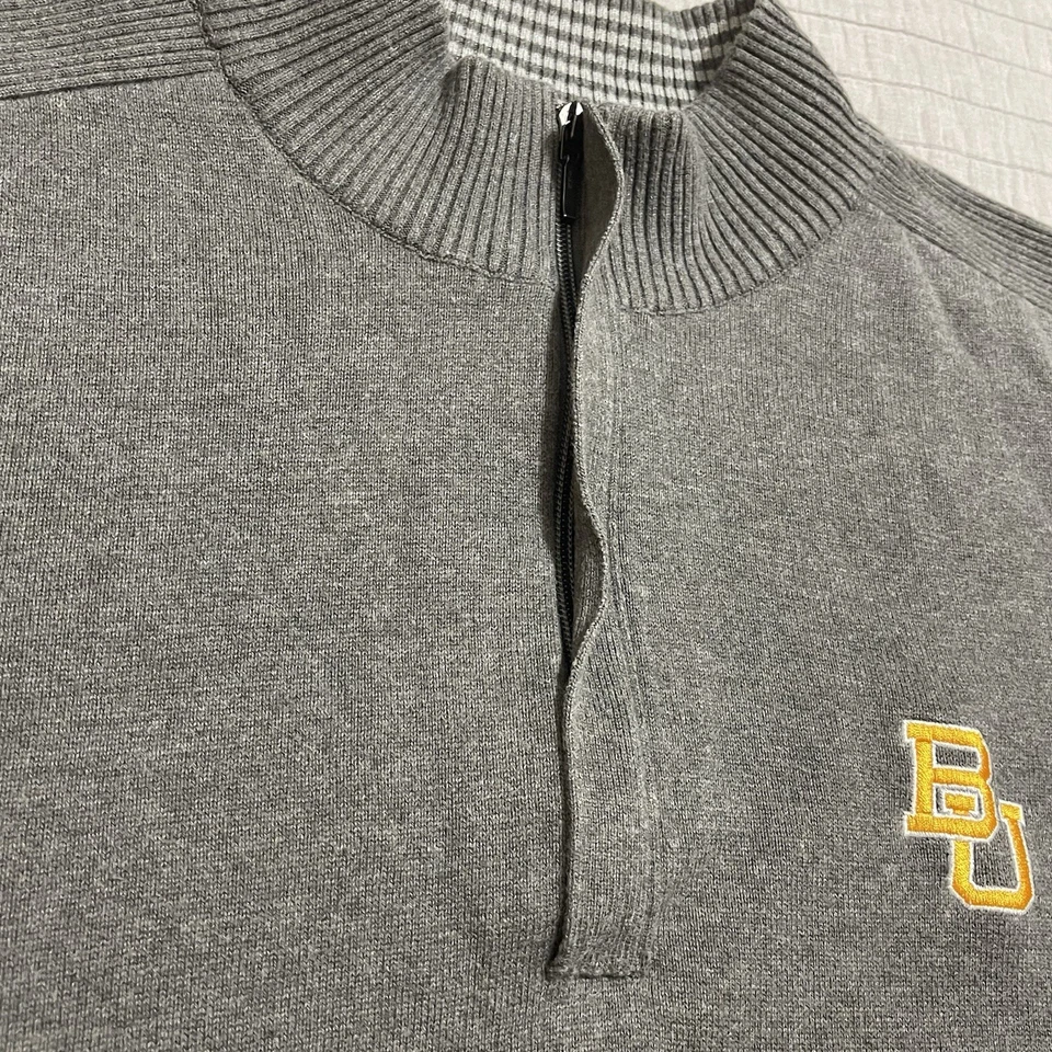Cutter & Buck Baylor University Gray Broadview Half Zip Sweater Size XL MCS01424 - Image 3 of 4