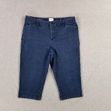 St. John's Bay Size 14 Crop Women's Jeans Trouser Stretch Faded Wash
