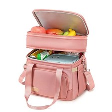 Lunch Box for Men Women - Double Deck Insulated Lunch Bag Large Leak Proof To...