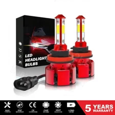 H11 4SIDE LED Headlight Kit High Low Beam Bulb Super Bright 6500K White 660000LM