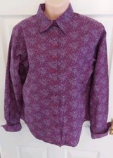 THOMAS PINK Women's Long Sleeve Top Shirt Blouse purple Size 12 Double Cuffs