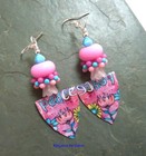 Pink Peace Flower Earrings, handmade earrings Colorful Fun Whimsical Flowers — photo 1