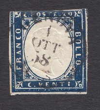 1857 Italy Regno Di Sardegna 4° - 15Ac [B12