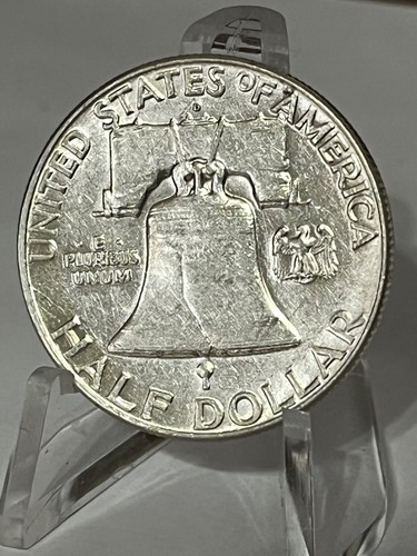 1963 D Franklin Half Dollar Coin Nice Circulated Condition V-FINE # 13-32 - Picture 2 of 2