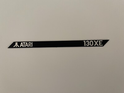 Atari 130XE Ersatz Etikett / Logo / Sticker / Badge SCHWARZ & SILBER