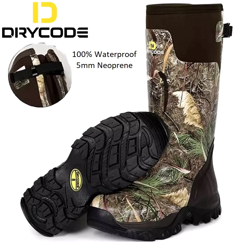 Mens Neoprene Camo Wellington Muck Wellies Boots Waterproof Hiking Walking Size
