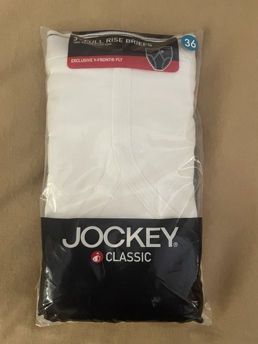 Jockey Men's Classics-3 Pack-Full Rise 100% Cotton Boxer Briefs Size L/36-38