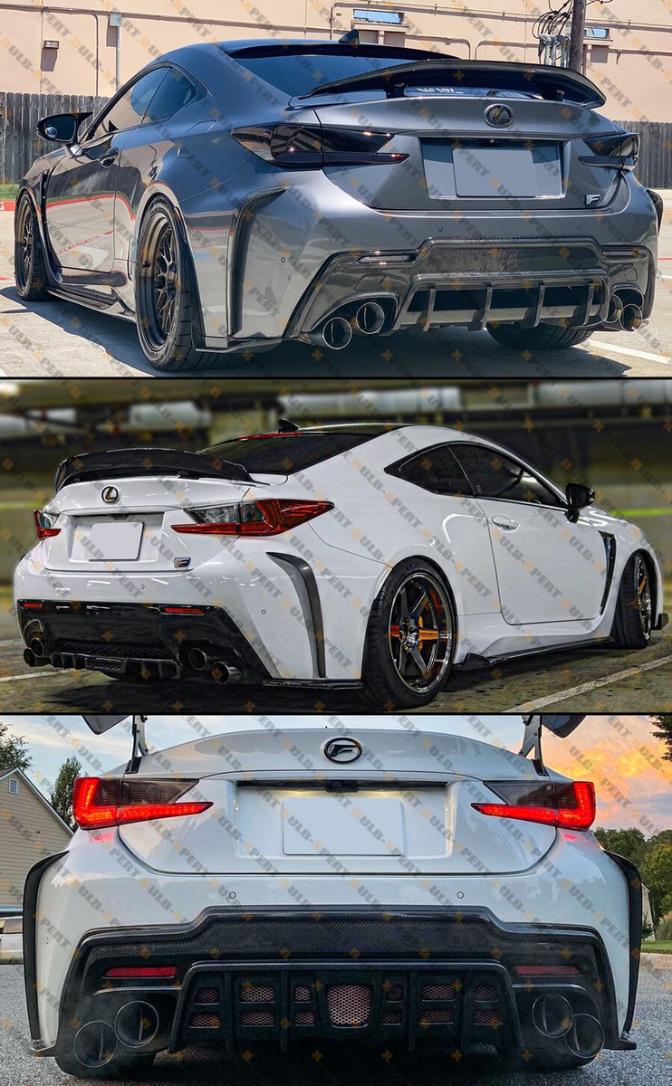 FOR 15-18 LEXUS RC F RCF REAL CARBON FIBER REAR BUMPER SIDE TRIM