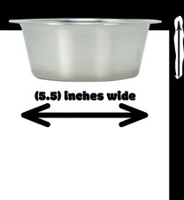800007 Stainless Steel Standard 1 Pint Bowl Cage Cup Dish Bird Dog Food Water