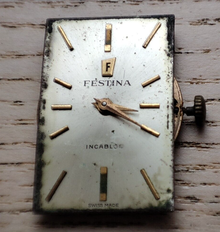 Festina Incabloc ETA 980 watch movement 26.7x17.5mm parts spares repair
