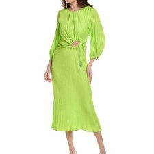 Farm Rio Lime Green Cutout Tie Rzeszow Midi Dress Small