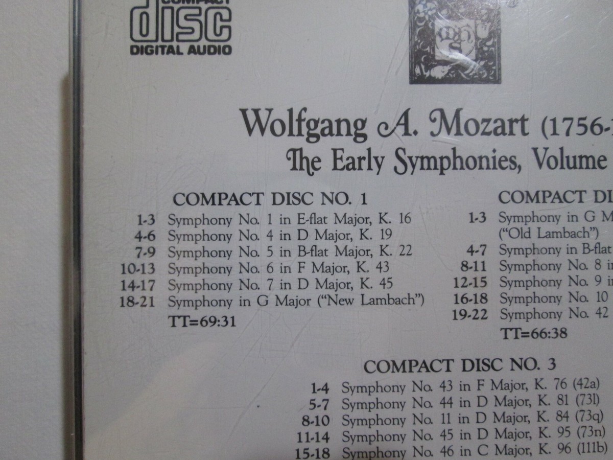 Wolfgang A Mozart The Early Symphonies Volume 1 CD 3-Disc MHS