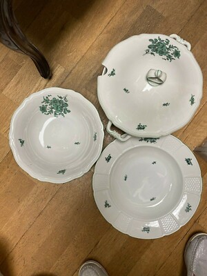 ROSENTHAL  GREEN BLOOM pattern 3 large serving pieces 