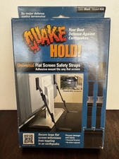 Quake Hold 4520 Black Universal Safety 2 Straps for Flat Screen TV Monitor