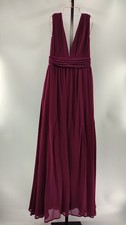 Lulus Women Heavenly Hues Maxi Dress Purple Basic Sleeved Small
