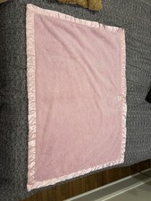Circo Solid Pink Baby Blanket Plush Satin Trim HTF Lovey Thick Sherpa Target