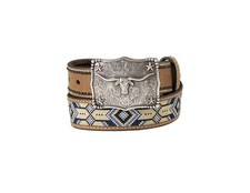 3D Western Belt Boys Embroidery Southwestern Inlay Longhorn D120003002