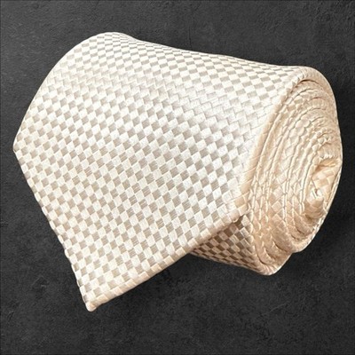 Croft & Barrow Men's Necktie Off~White Geometric Tie 3.75X59 Preppy/Wedding