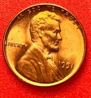 1951-P Lincoln Wheat Cent Penny GEM RED BU From an Original Bank Roll