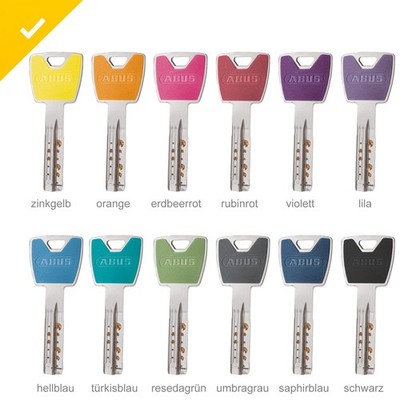 ABUS EC880 Zusatzschlüssel bei Zylinderneukauf mit Design-Clip 12 Farben