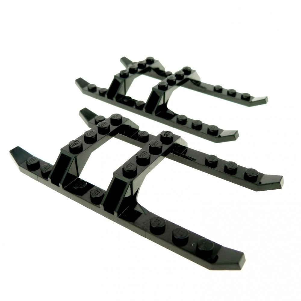 2x Lego Helicopter Sled Rails 12x6 Black Runners 4116839 40939 30248