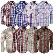 Plaid Western Shirt Mens Premium Pearl Snap Up Pockets Rodeo Country New Colors