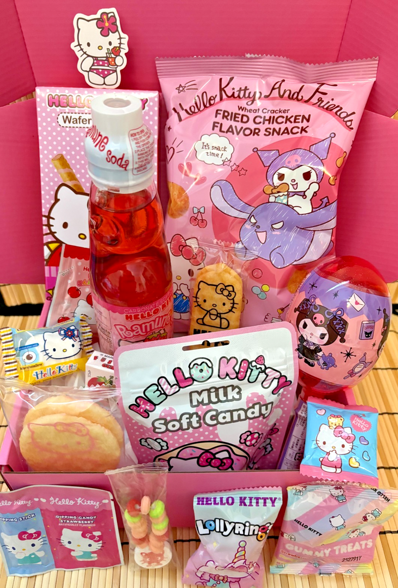 Hello Kitty Snack Box Pink Large Crate Japanese Dagashi Sanrio 2