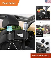 Multifunctional Back Seat Car Organizer with Cup Holders, Tissue Box Holder, ...