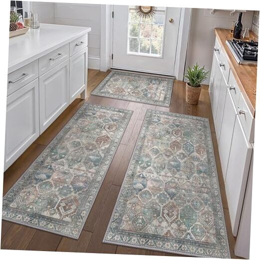 Kitchen Mats for Floor Set of 3 Non-Slip Washable, Waterproof Lightweight