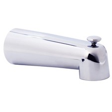 Westbrass E507D-1F-26 7" Reach Wall Mount Tub Spout with Diverter, Polished Chro