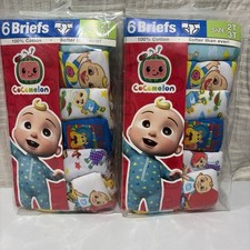 NEW Cocomelon 6 Pack Toddler Boys Briefs Underwear Size 2T/3T 100 Cotton Lot 2