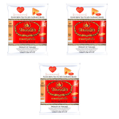 Cha Tra Mue Original Tea, Red Label, 400g x 3 bags. Authentic Thai tea.