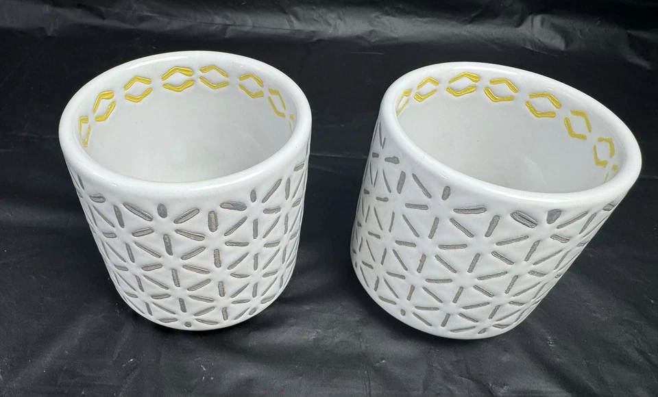 Набор из 2 Allen + Roth 3,03 «W x 3,03» H серый керамический комнатный горшок суккулент горшки - Изображение 4 из 4