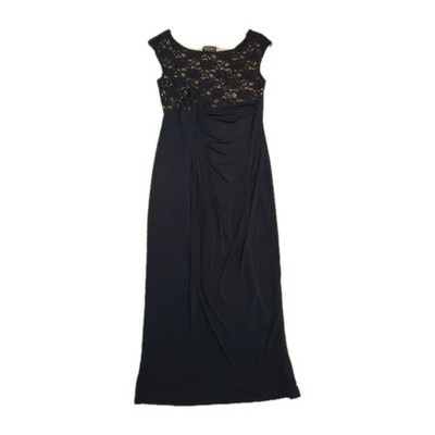 Connected Black Formal Dress Sleeveless Lace Sequence Long Size 10 Petite