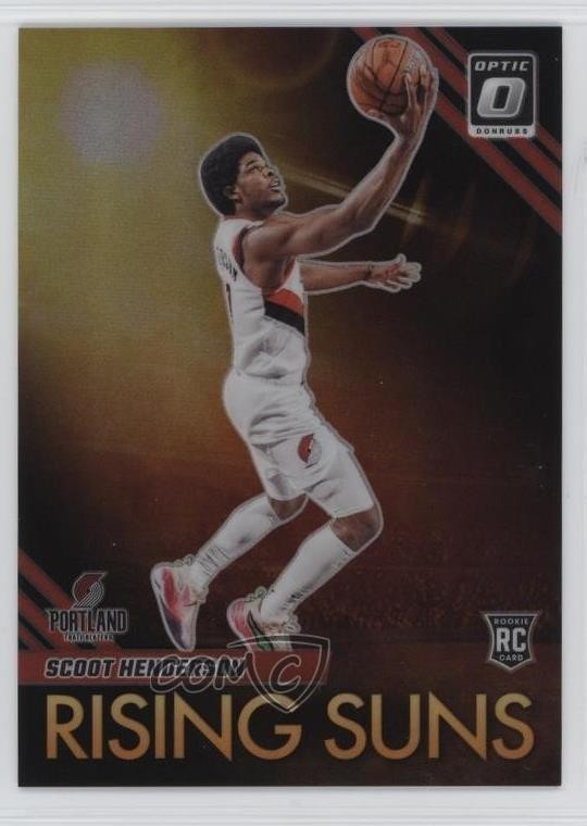 2023-24 Panini Donruss Optic Rising Suns Red Prizm /99 Scoot Henderson #17 16wc