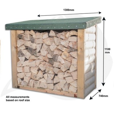 Schnittholz 740 x 1300 x 1100 Holzscheitlager Brennholz Gartenlager 34 mm stark
